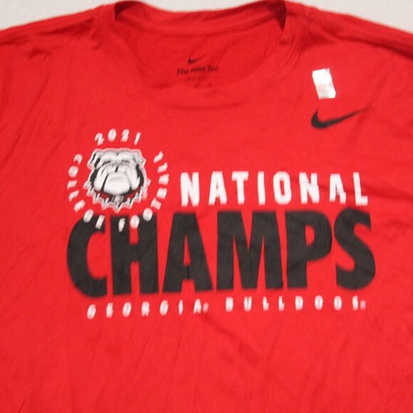 The Nike Tee Red Men Tee Shirt Georgia Bulldogs National Champs Small - Picture 4 of 9